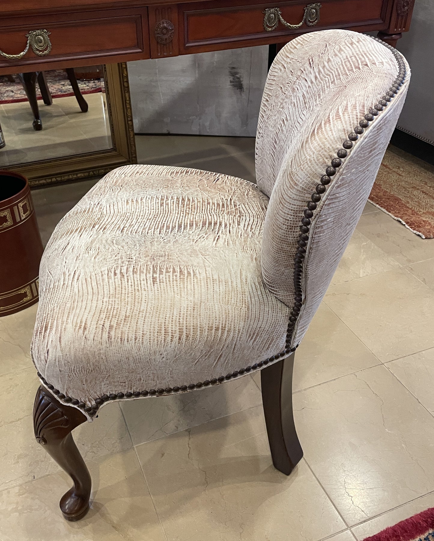 Vanity Chair with Snakeskin Upholstery (0OT00C)