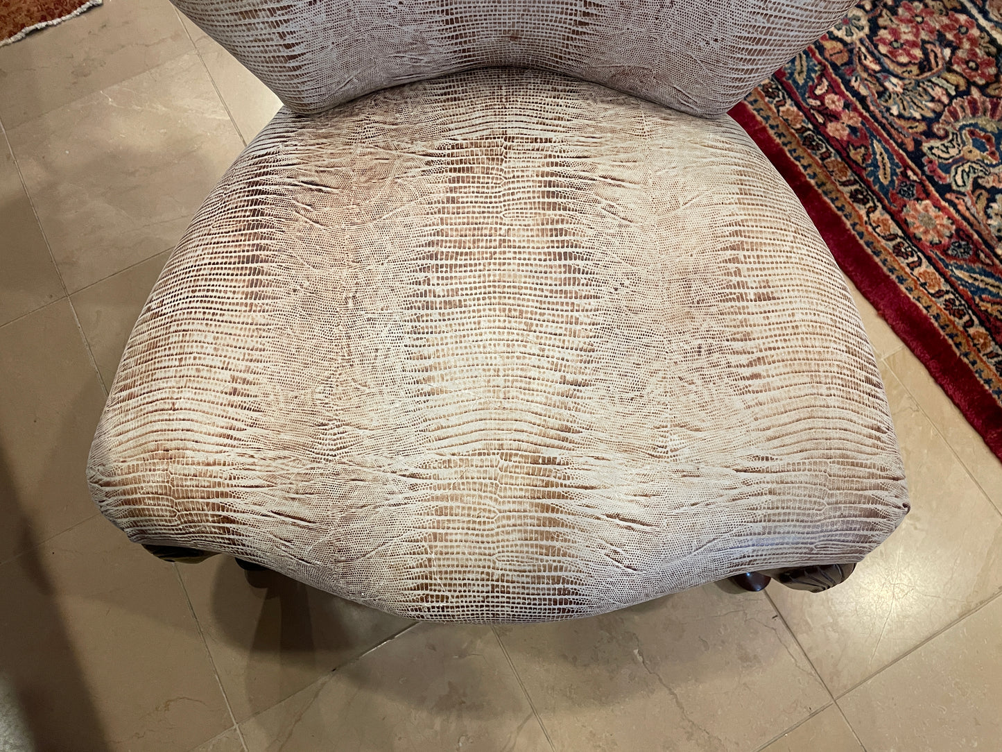 Vanity Chair with Snakeskin Upholstery (0OT00C)