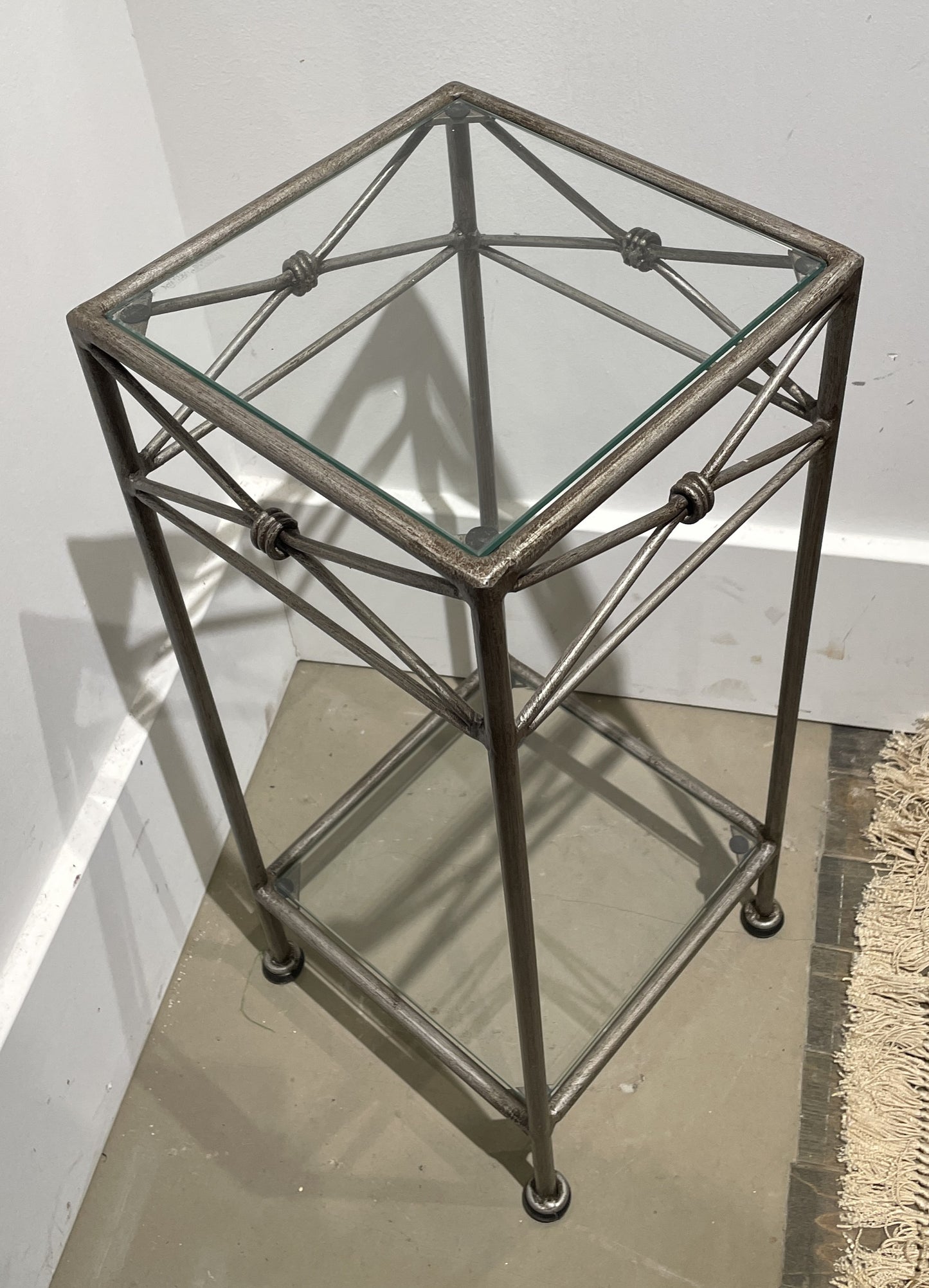 Metal Plant Stand with Glass Inserts, small (0L700I)