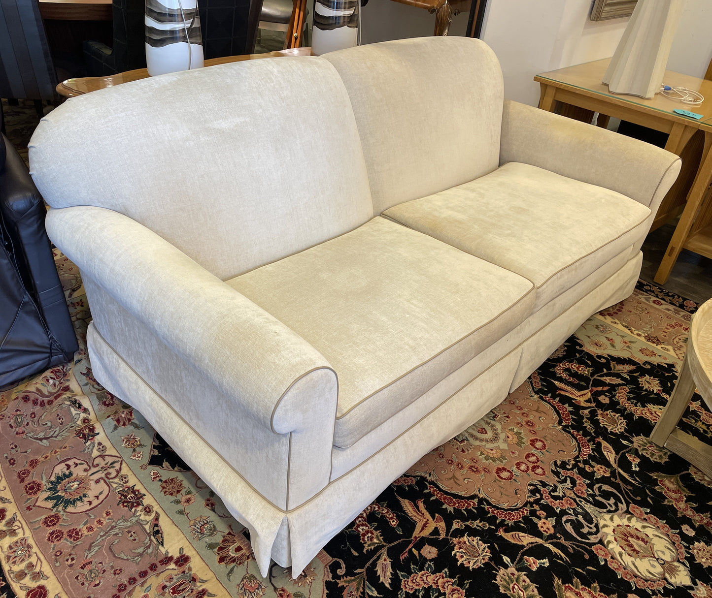 Bespoke Tightback Sofa with Leather Trim AS IS (0OT00G)