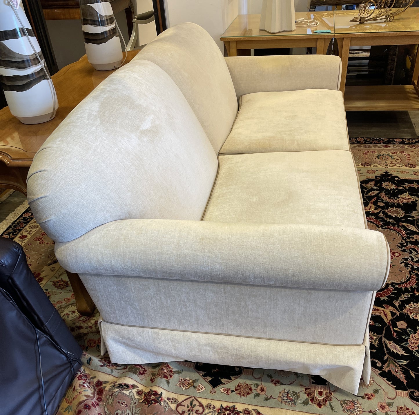 Bespoke Tightback Sofa with Leather Trim AS IS (0OT00G)