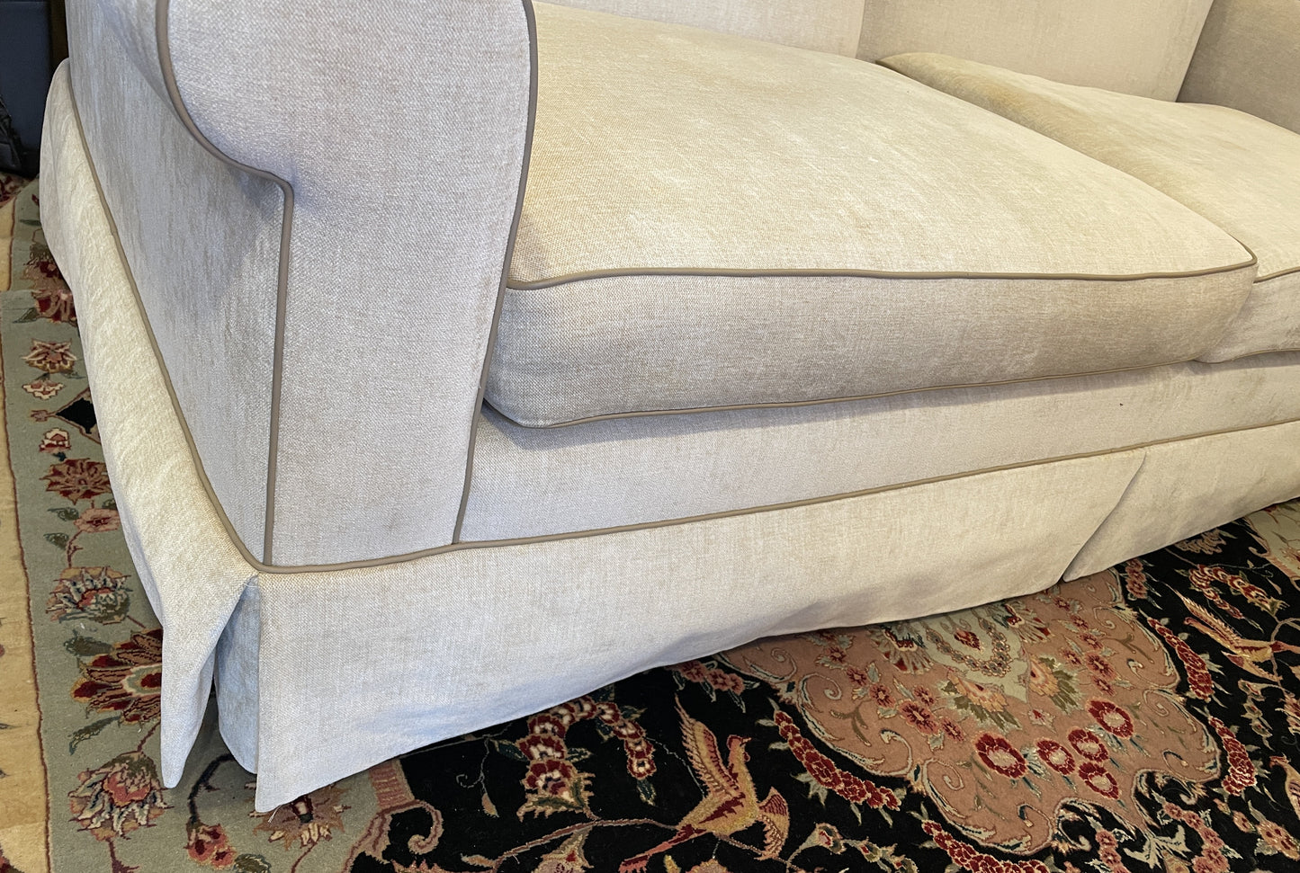 Bespoke Tightback Sofa with Leather Trim AS IS (0OT00G)