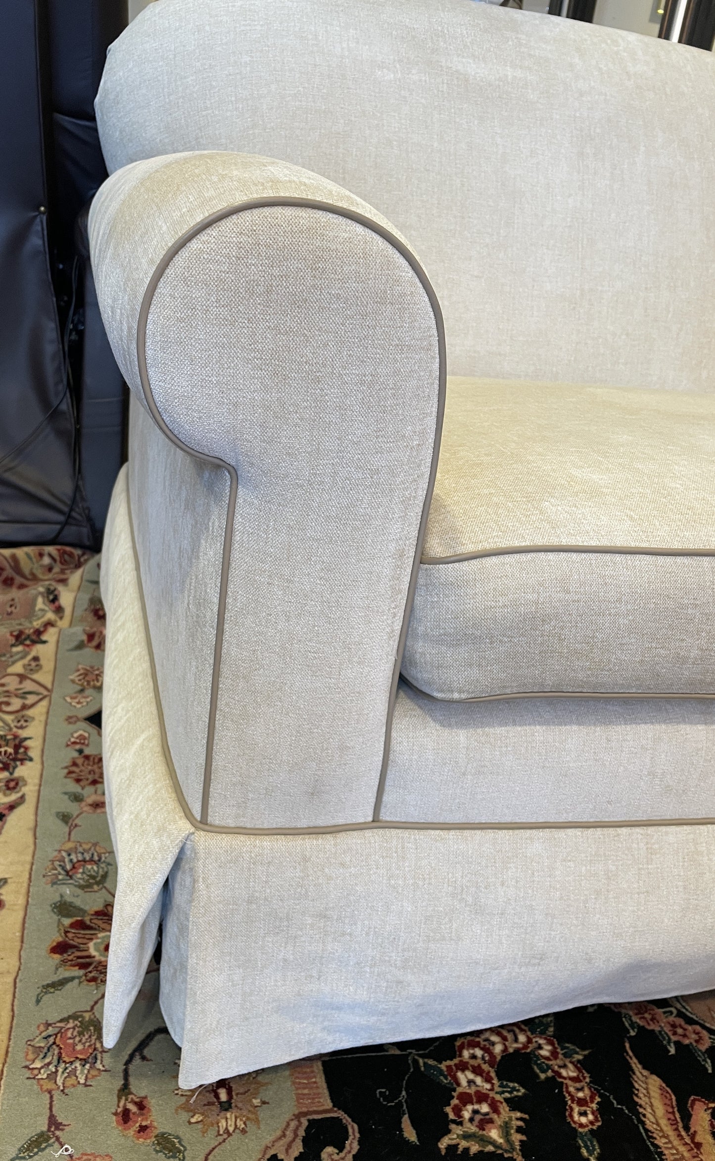 Bespoke Tightback Sofa with Leather Trim AS IS (0OT00G)