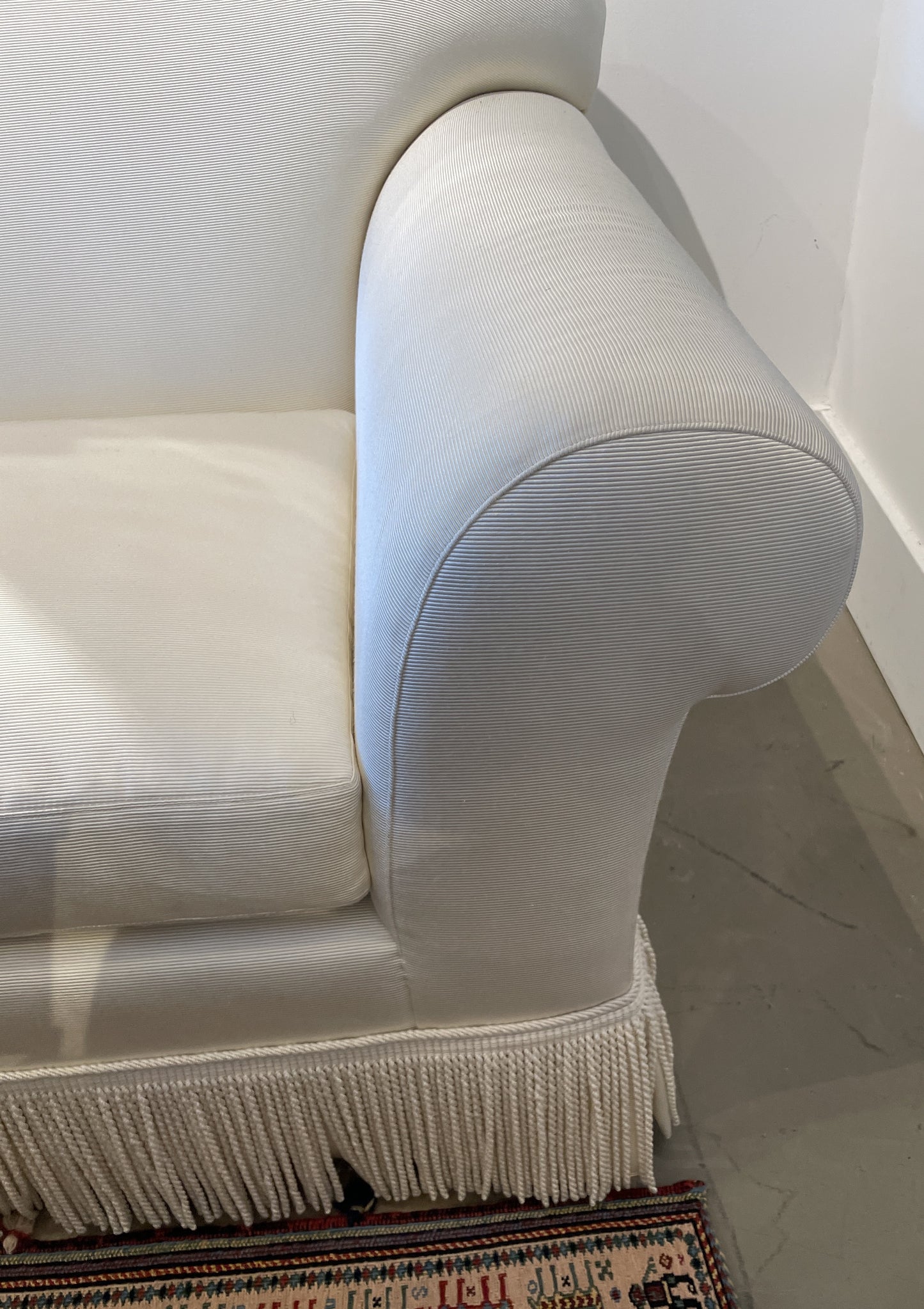 Bespoke Silk Cord Sofa with Bullion Fringe, AS IS (0OT00H)