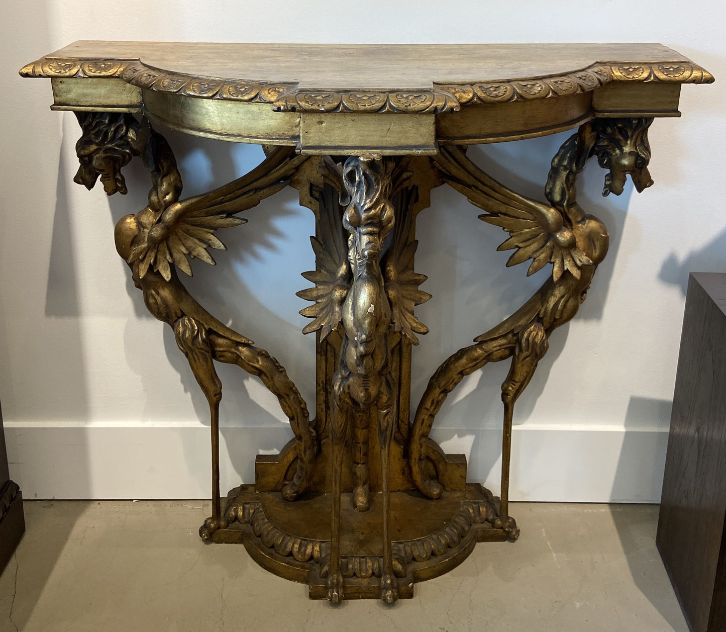 Gilt Dragon Demilune Table (KJQ91P)