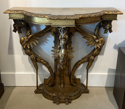 Gilt Dragon Demilune Table (KJQ91P)