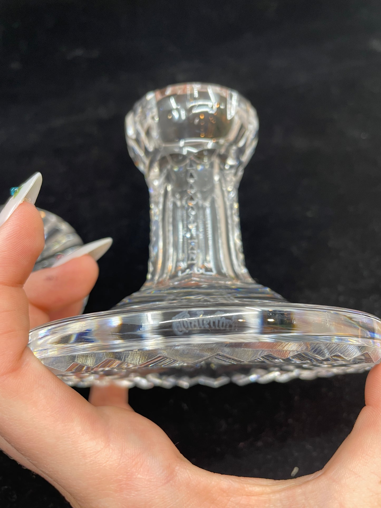 Waterford Short Candlesticks, Pair 4"