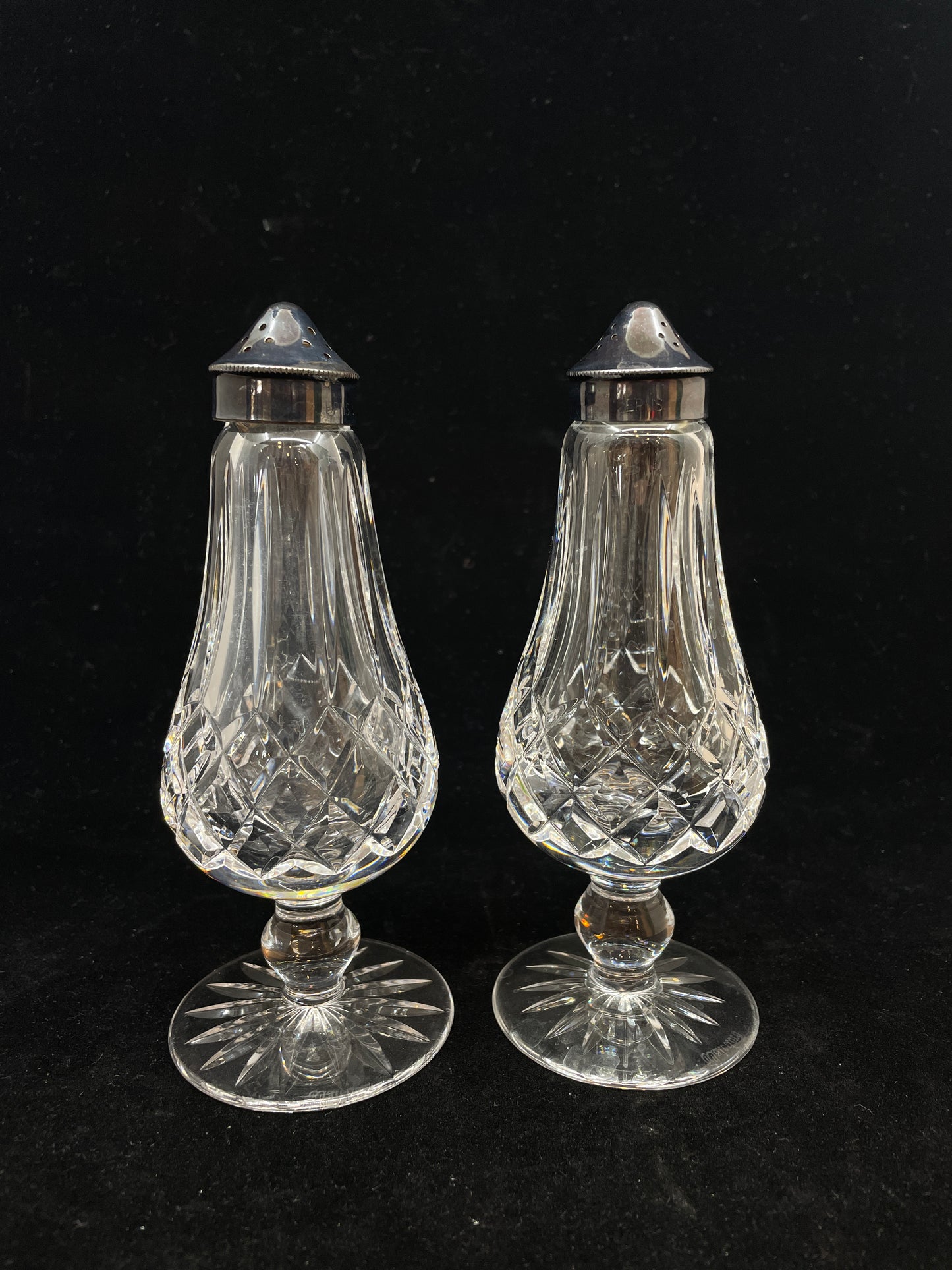 Waterford Tall Footed Salt and Pepper Shakers