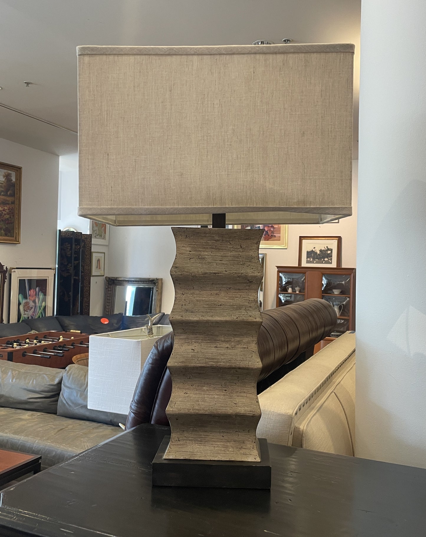 Currey and Co Table lamp with faux finished waterfall base (0HE008)