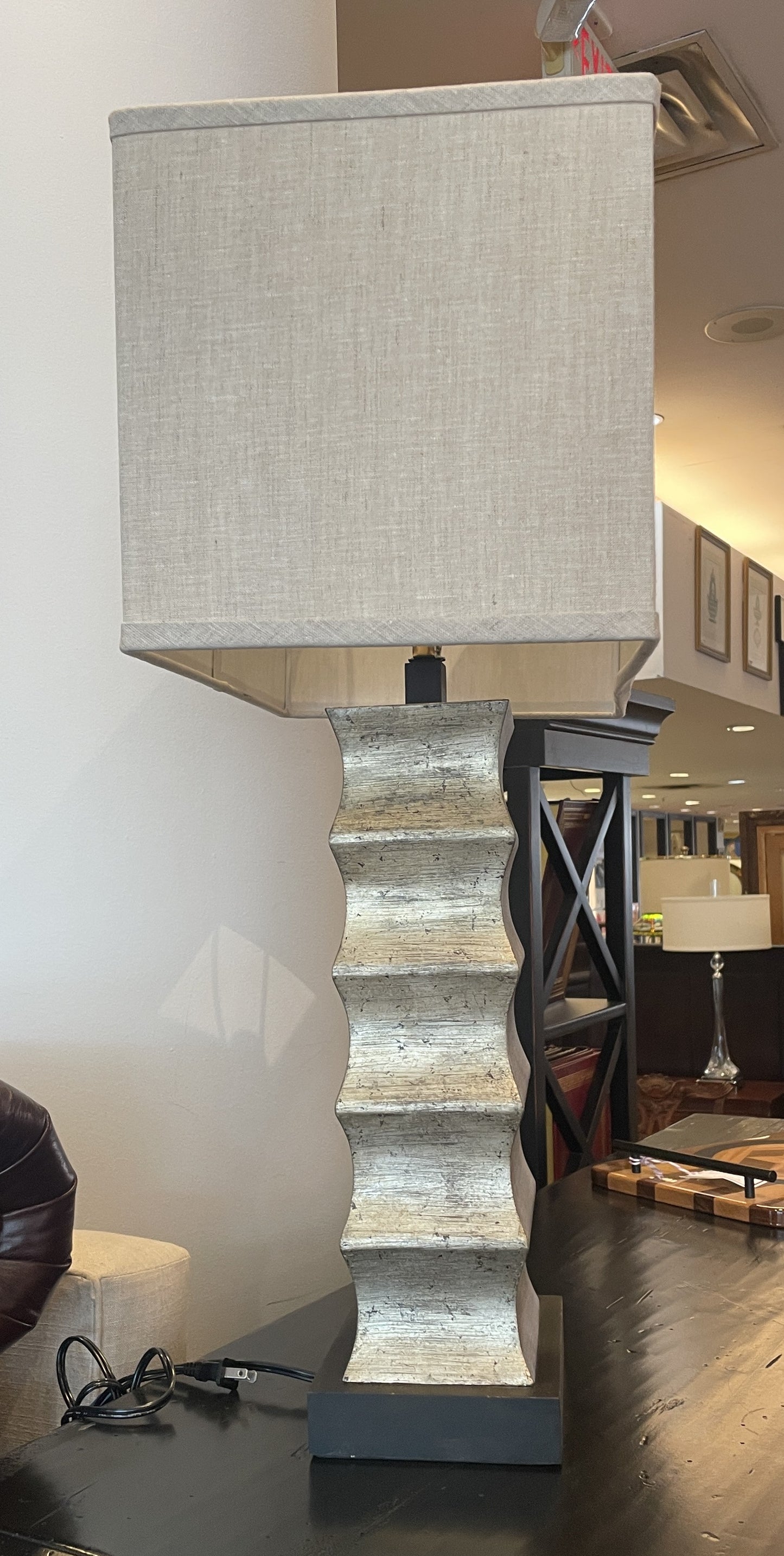 Currey and Co Table lamp with faux finished waterfall base (0HE008)