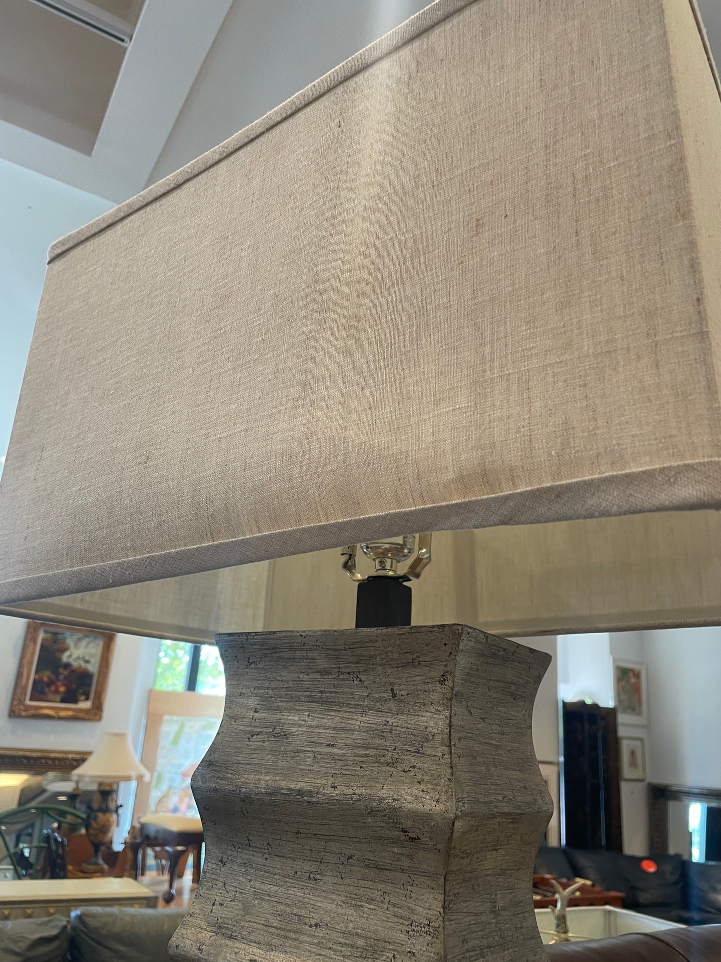 Currey and Co Table lamp with faux finished waterfall base (0HE008)
