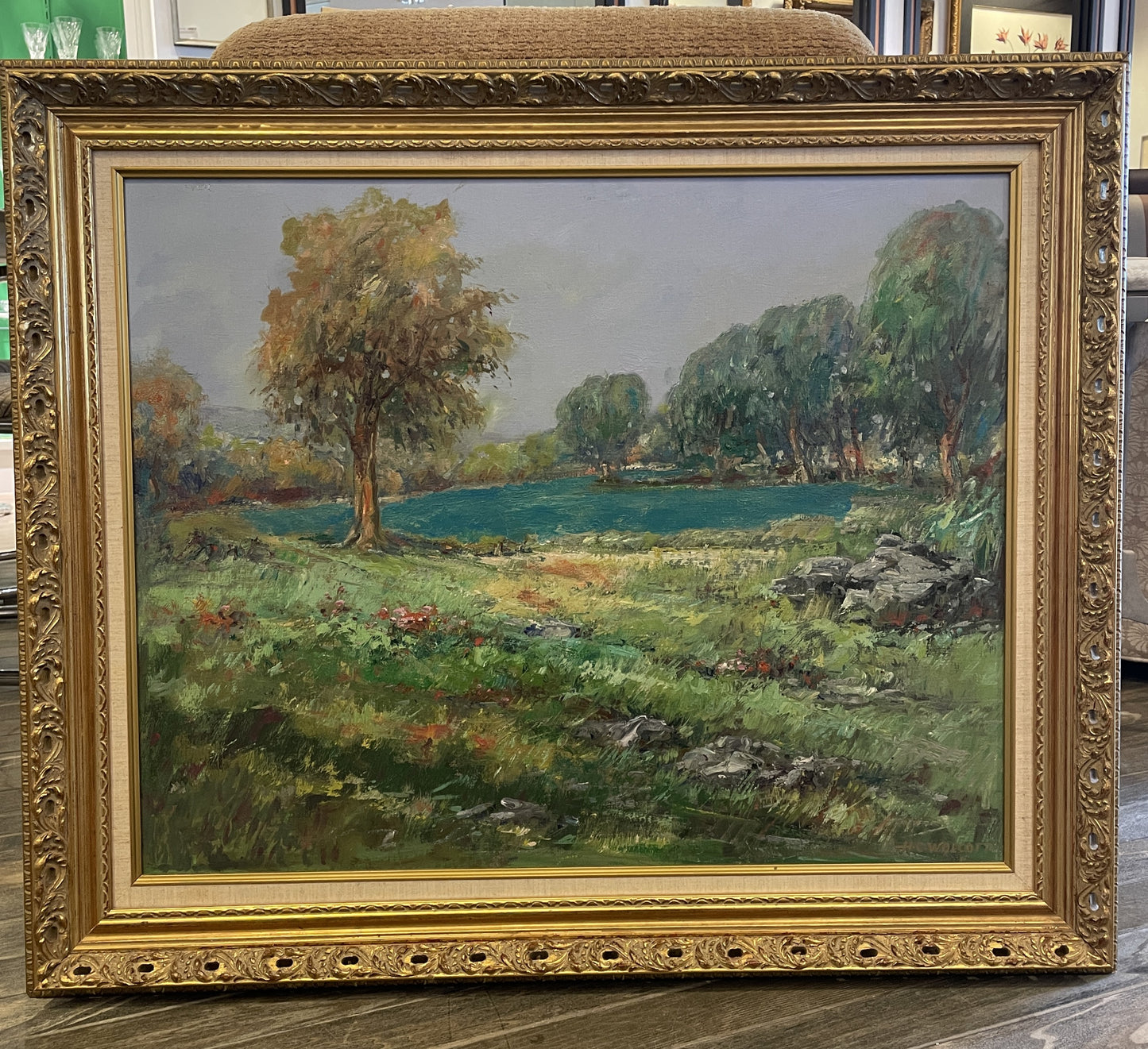 Harold C Wolcott (American 1898-1977) Landscape oil on Canvas (0OT00Q)