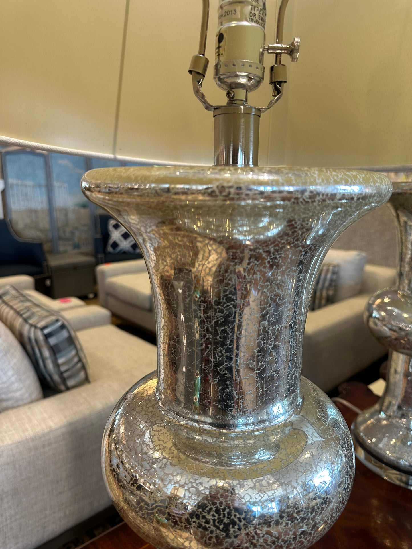 Pair of Mercury Glass Lamps (0CE003)