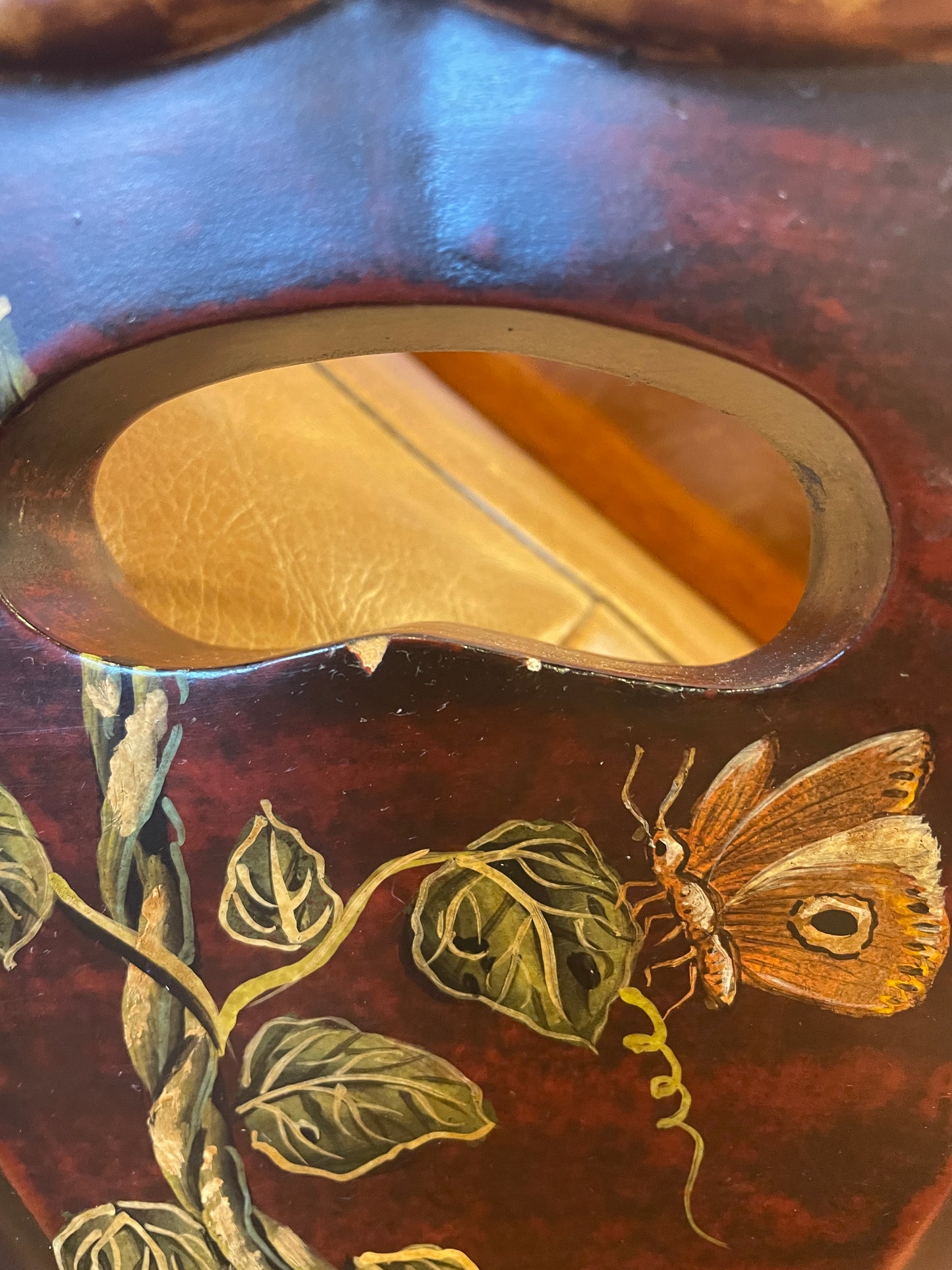 Chinoiserie style tray with birds, AS IS (0HE001)