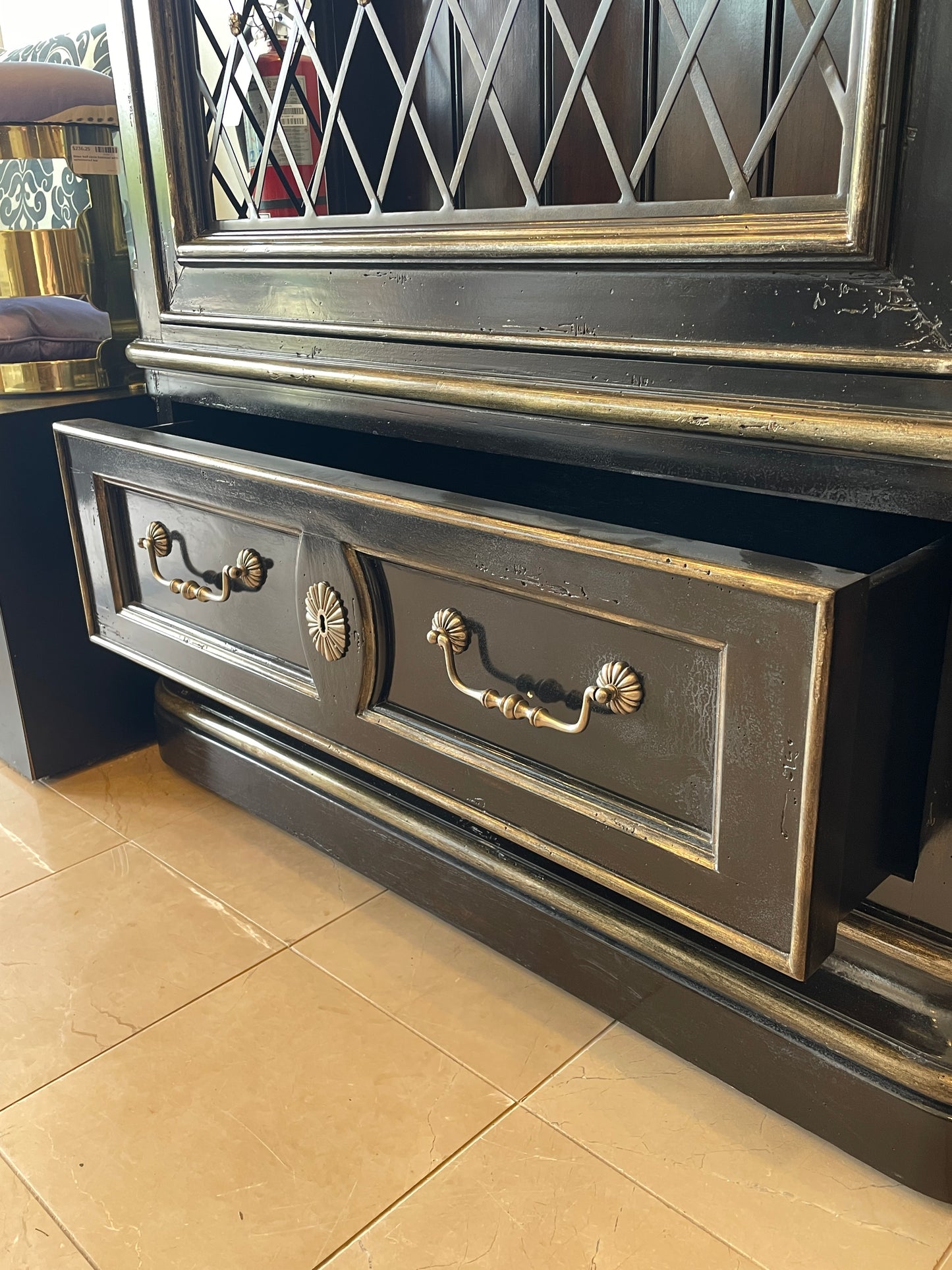 Marge Carson Grate-Front Cabinet