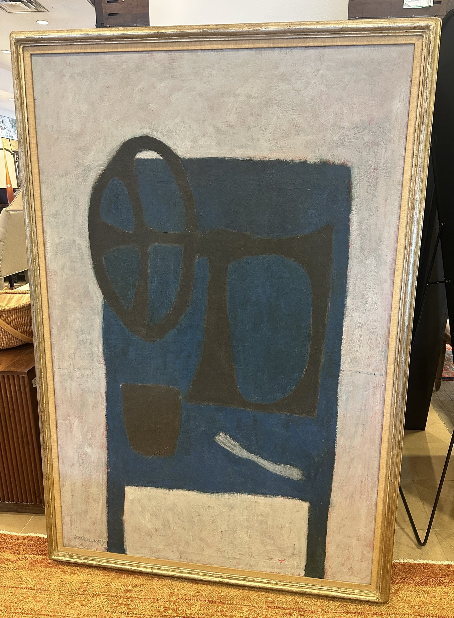Billy Woolway Midcentury Abstract on Canvas, Acrylic (0NJ001)
