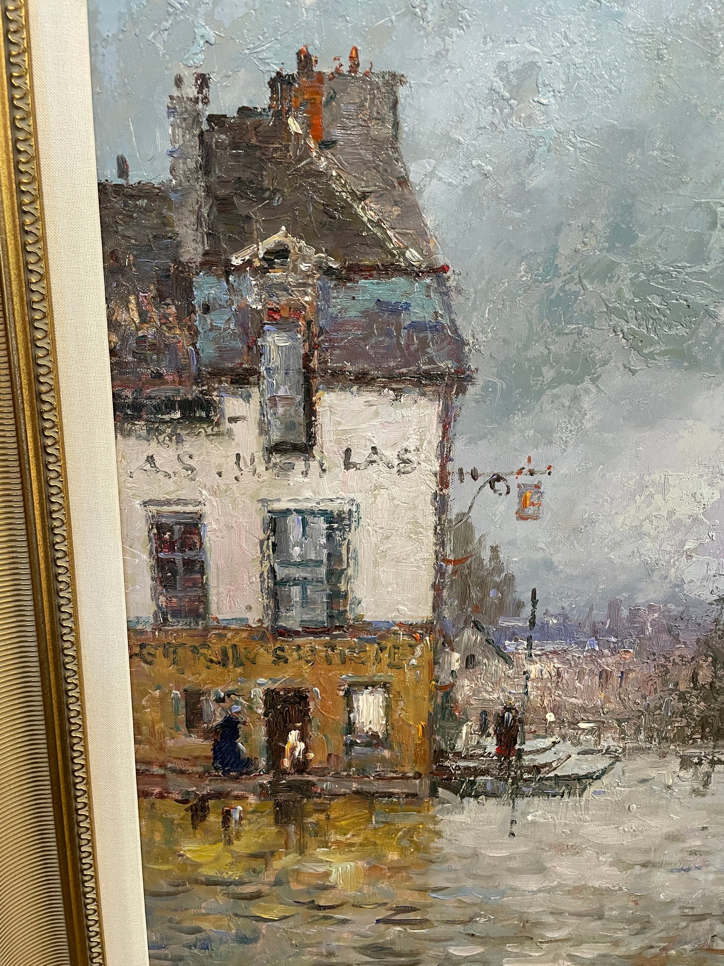 "Flood at Port Marley" after Alfred Sisley, Signed Morgan (0OT011)