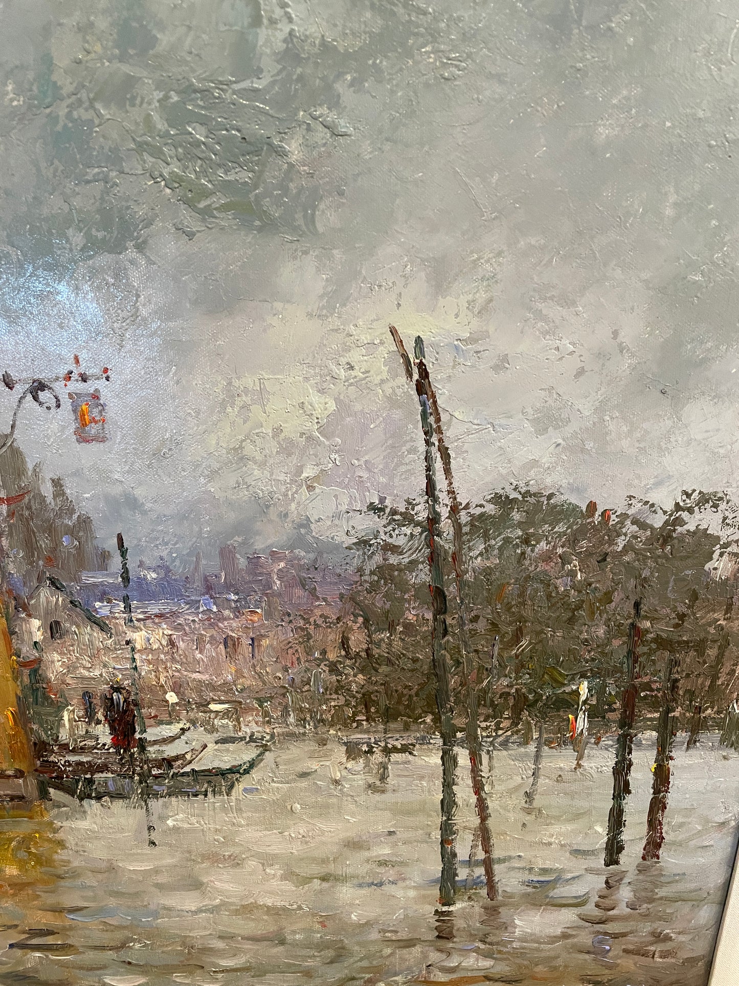 "Flood at Port Marley" after Alfred Sisley, Signed Morgan (0OT011)