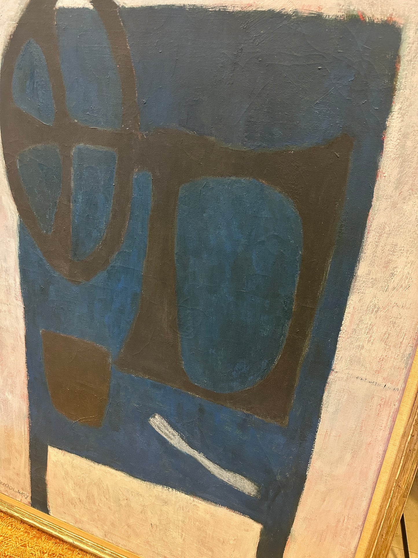 Billy Woolway Midcentury Abstract on Canvas, Acrylic (0NJ001)