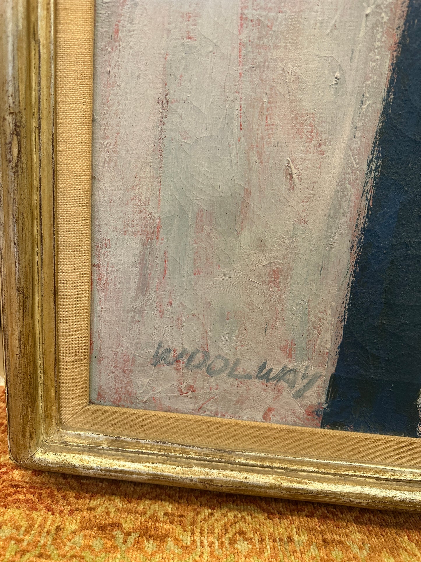 Billy Woolway Midcentury Abstract on Canvas, Acrylic (0NJ001)