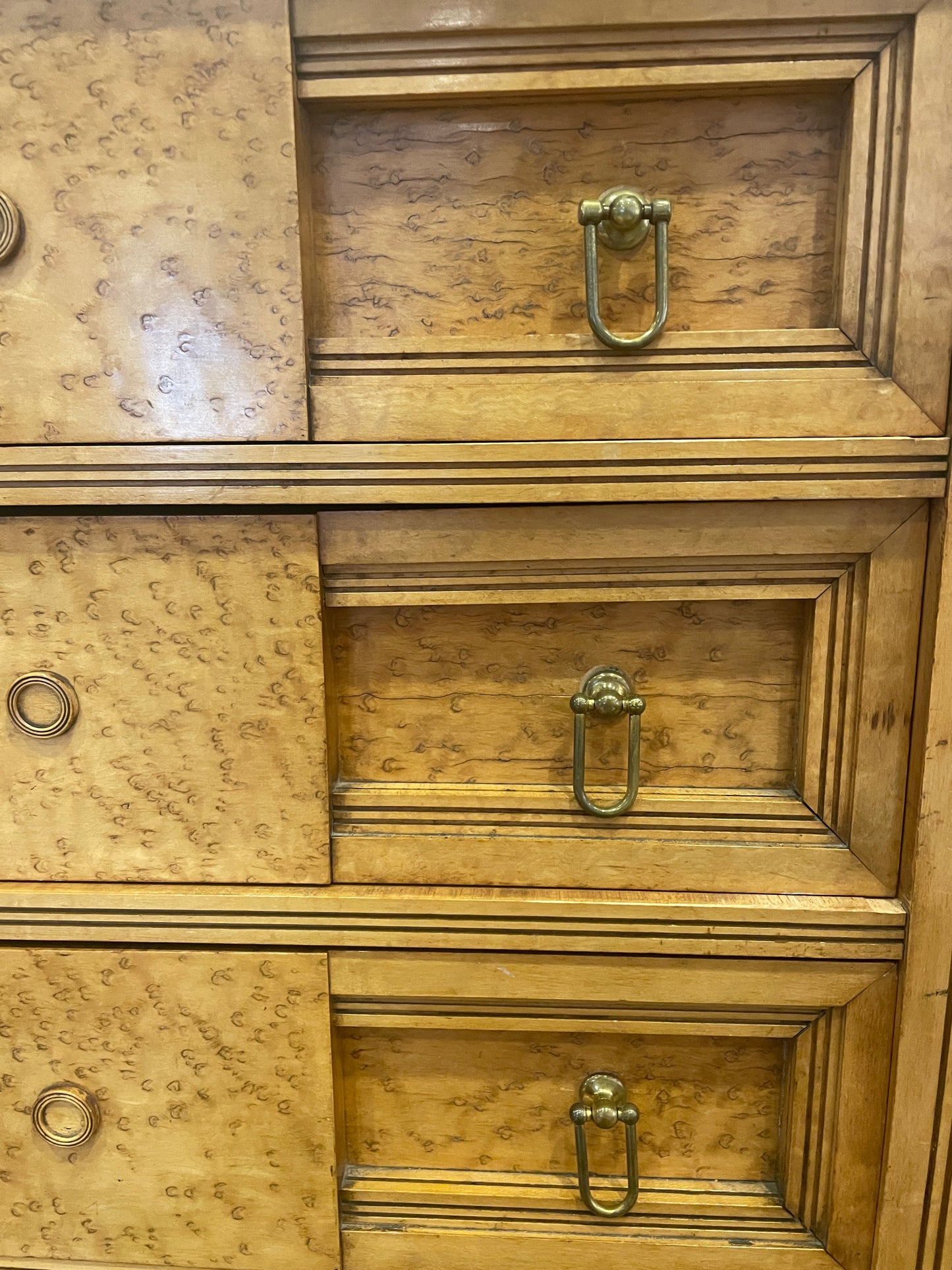 Continental 19th Century Birdseye maple with marquetry Dresser, AS IS (0H8001)