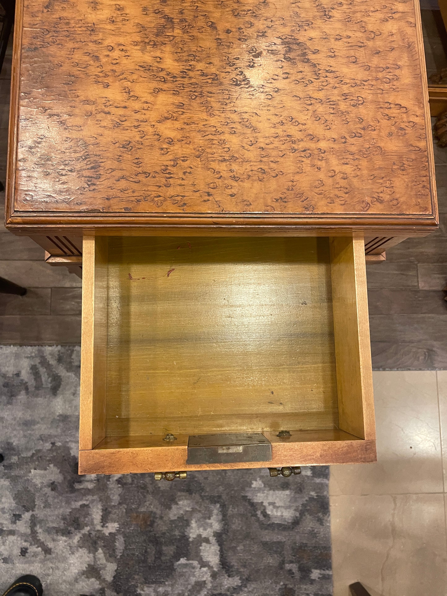 Continental 19th Century Birdseye maple with marquetry Dressing Table AS IS (0H8003)