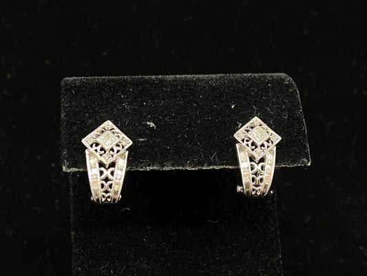 Art Deco Style 10K Diamond Earrings (27759)