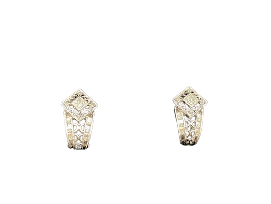 Art Deco Style 10K Diamond Earrings (27759)