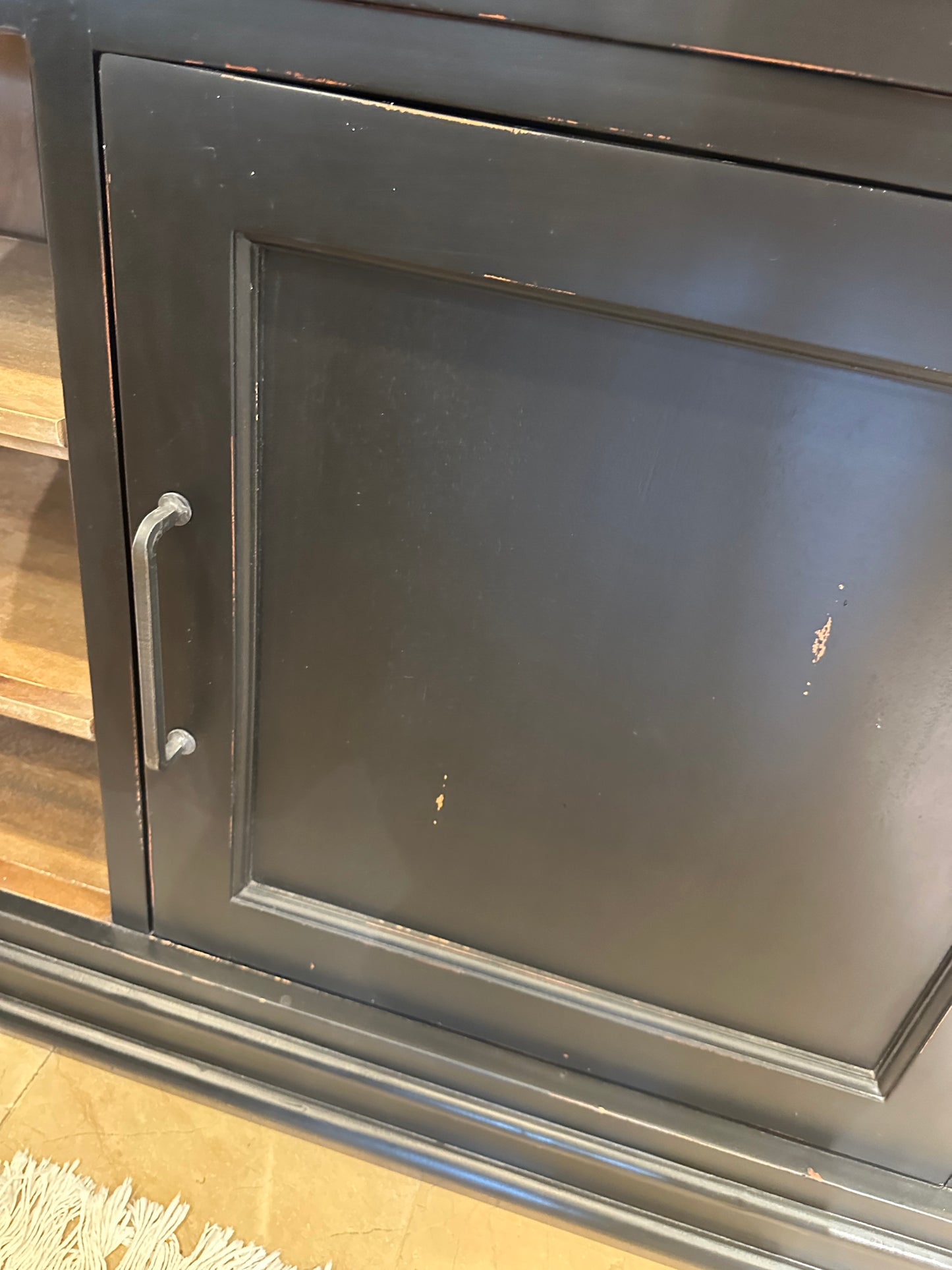 Black Credenza with Natural Top (0N200O)