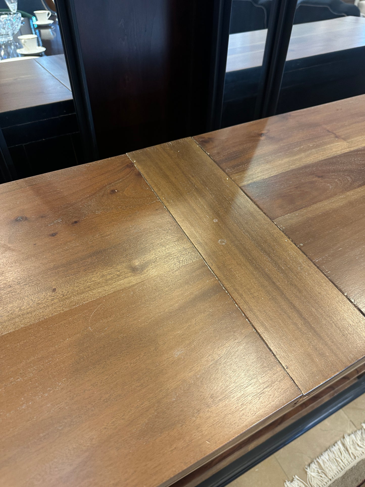 Black Credenza with Natural Top (0N200O)