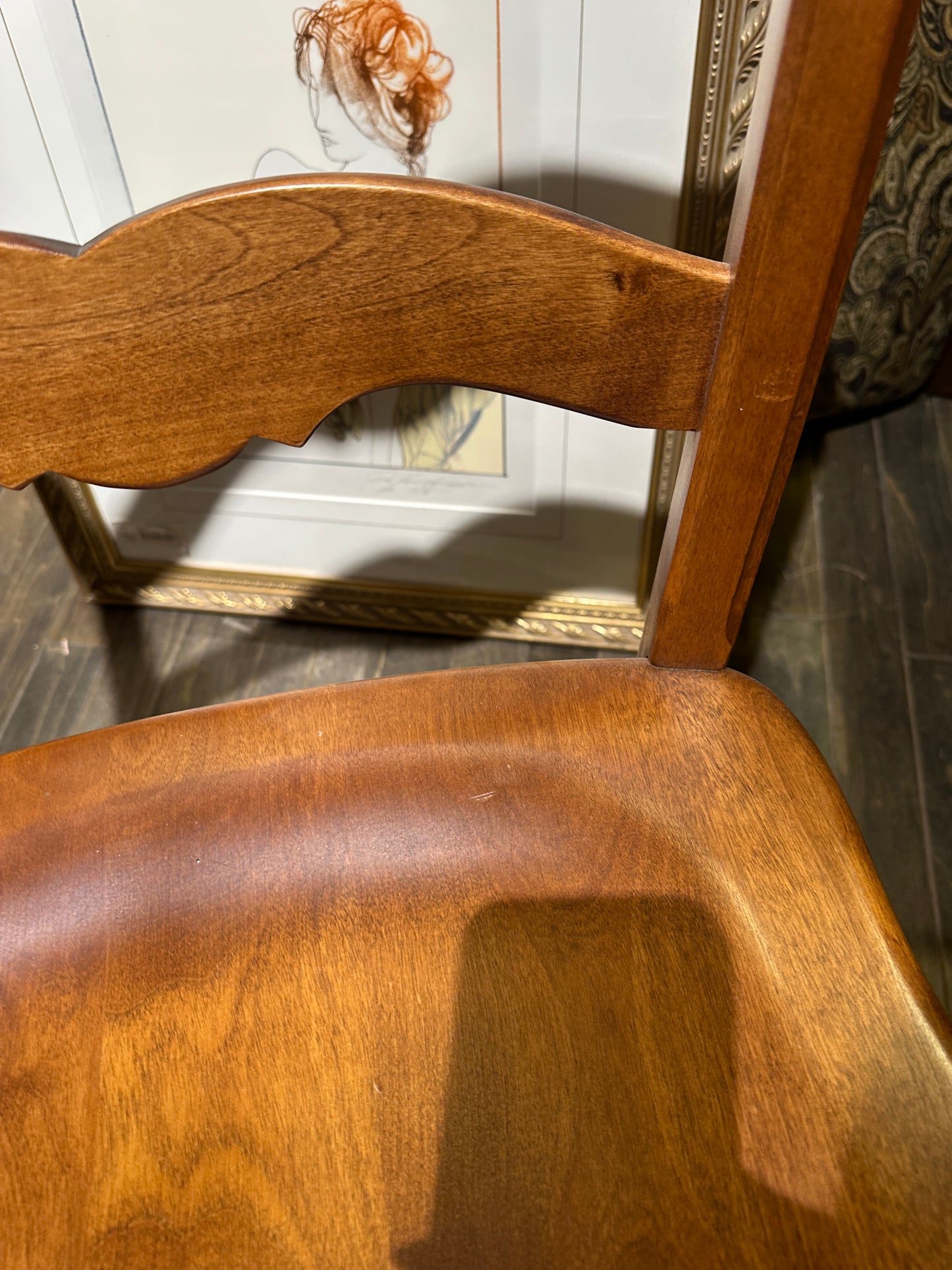 4 Nichols and Stone Maple Dining Chairs, a set, AS IS (0NM001)