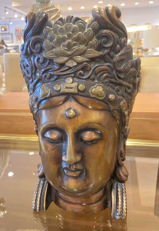 Bronze Guanyin Head Sculpture (W5FA1N)