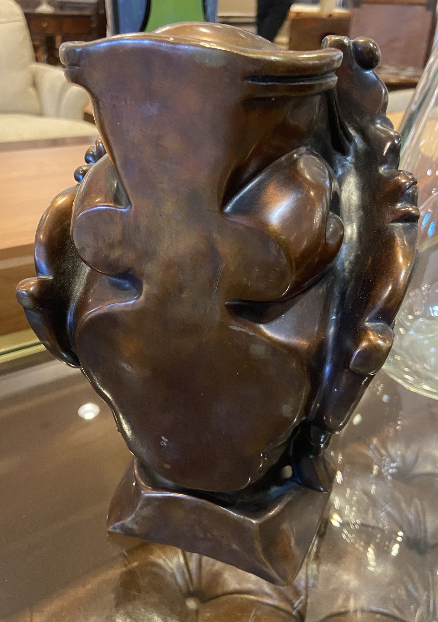 Bronze Guanyin Head Sculpture (W5FA1N)
