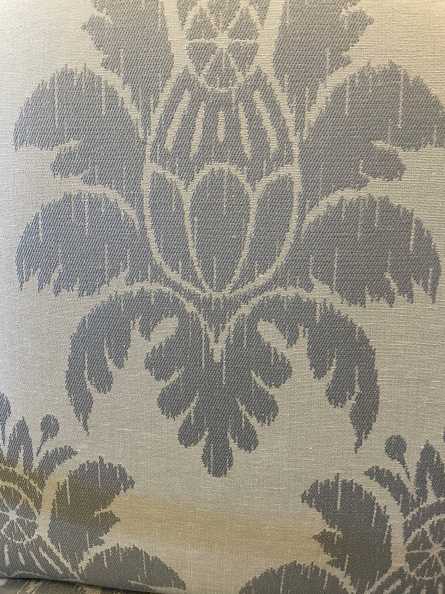 Century Louis Style Blue Damask Armchair