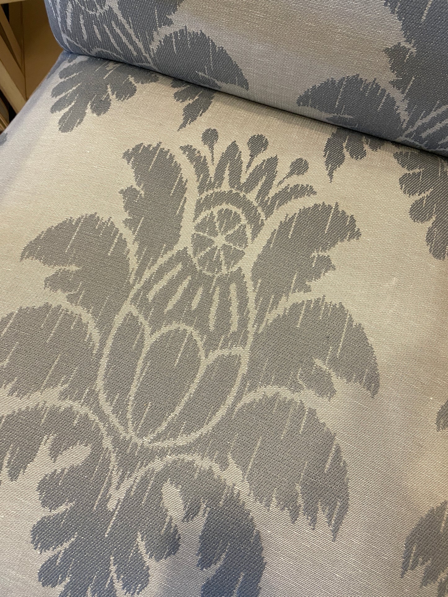 Century Louis Style Blue Damask Armchair