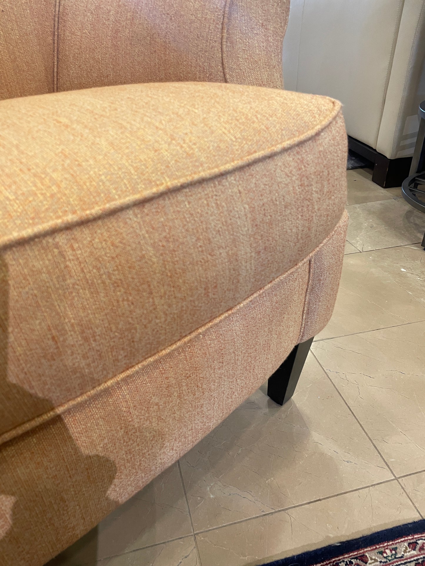 Tufted Back Occasional Chair in Marigold Upholstery