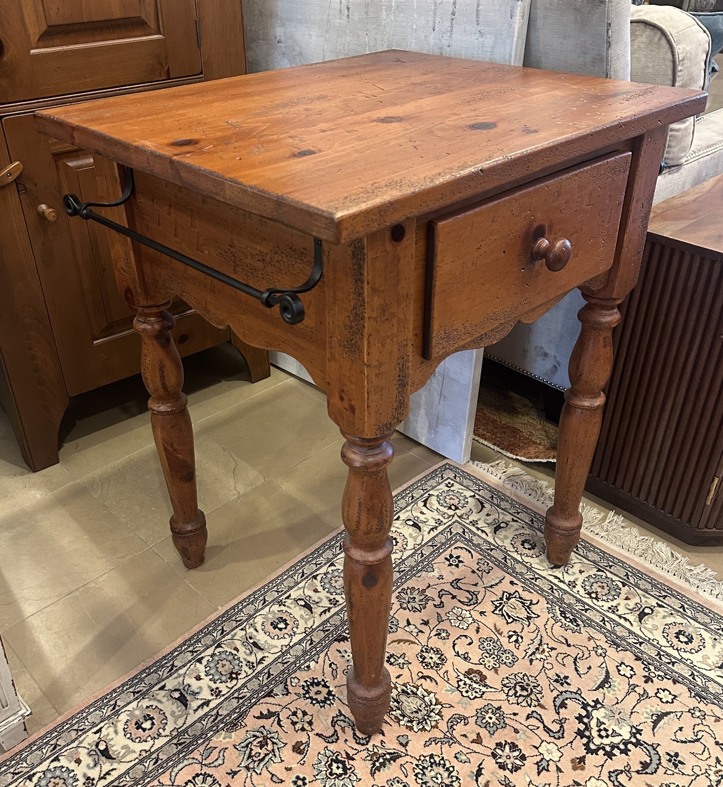 Butcher Block with Towel Rack (0C400W)