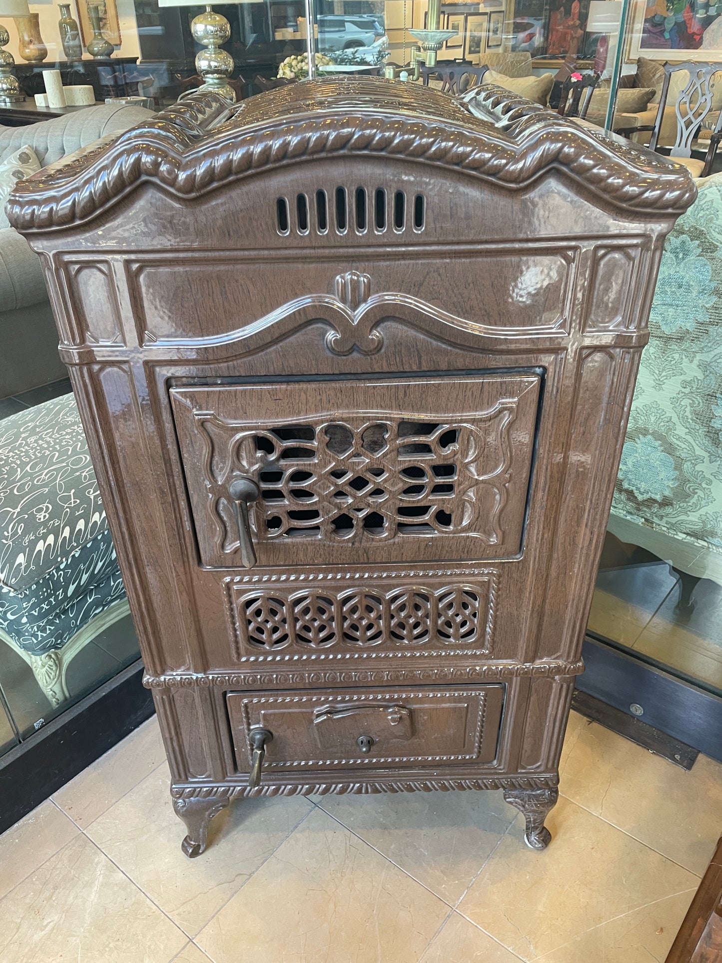 Enameled Wood Burning Stove "Golden Dawn" (0HF001)