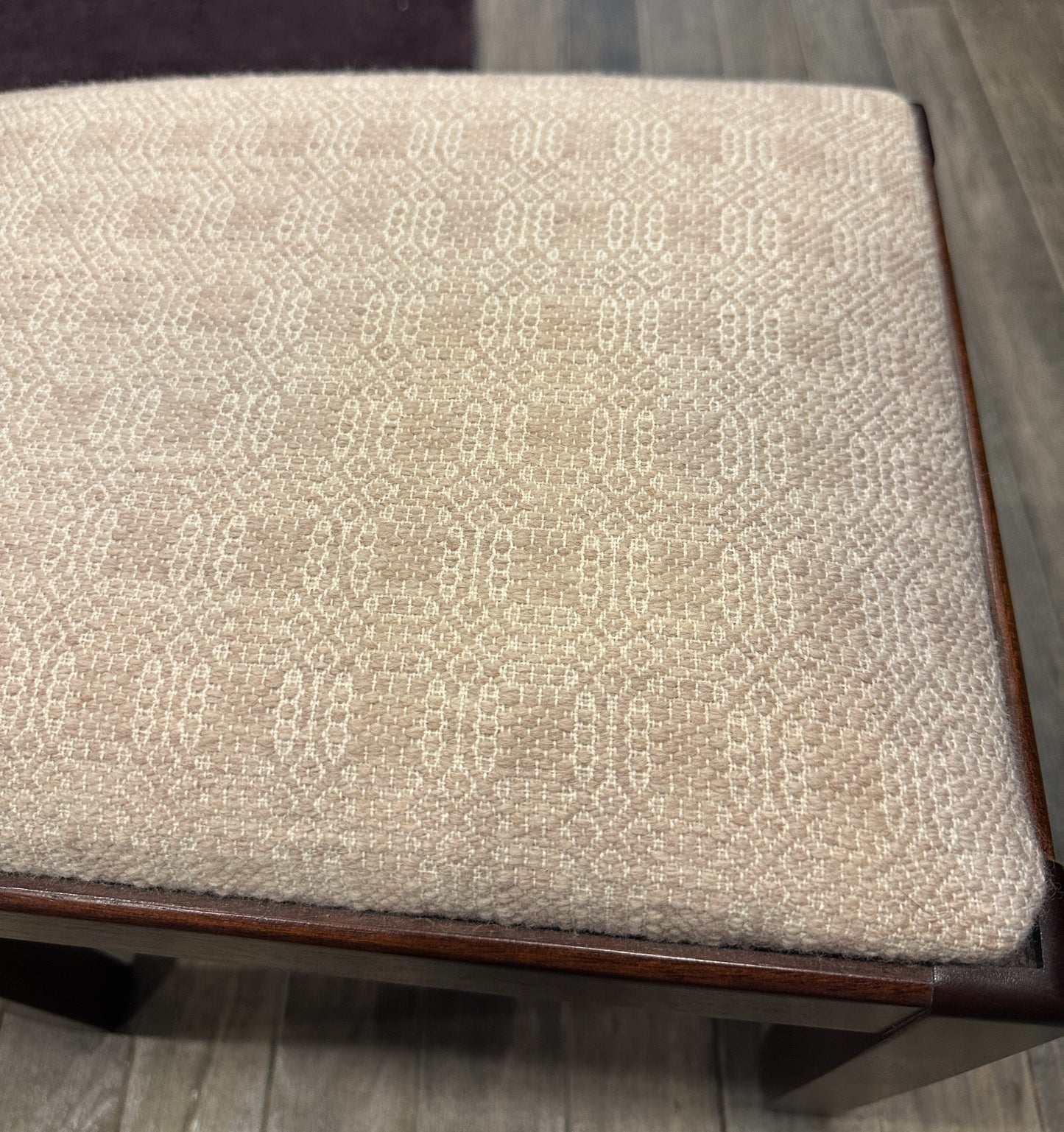 Antique Footstool, reupholstered (white) (0C400T)