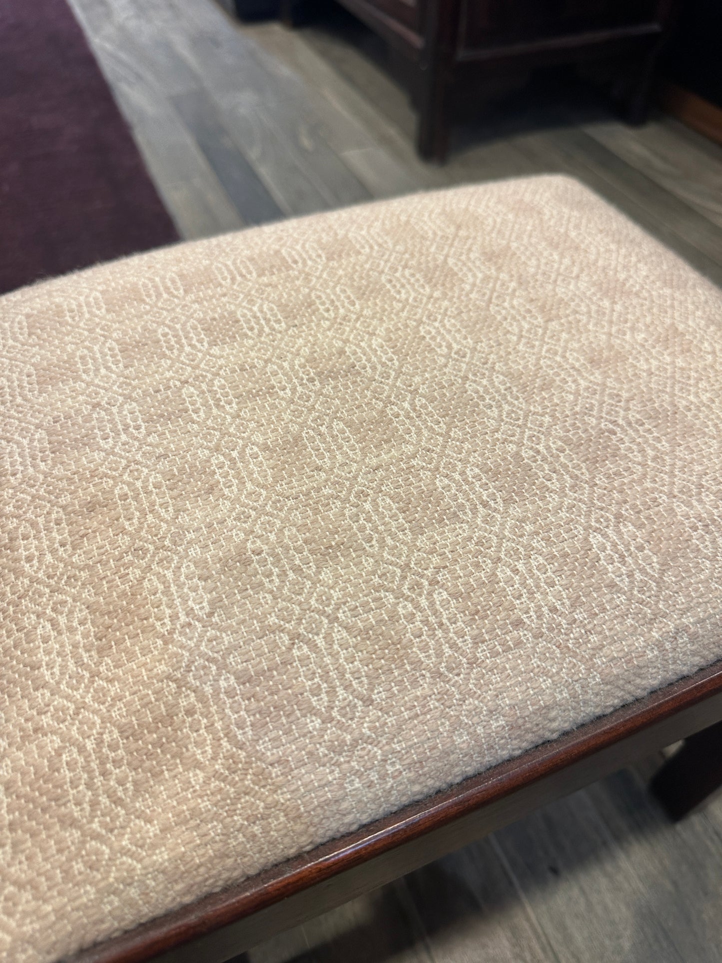 Antique Footstool, reupholstered (white) (0C400T)