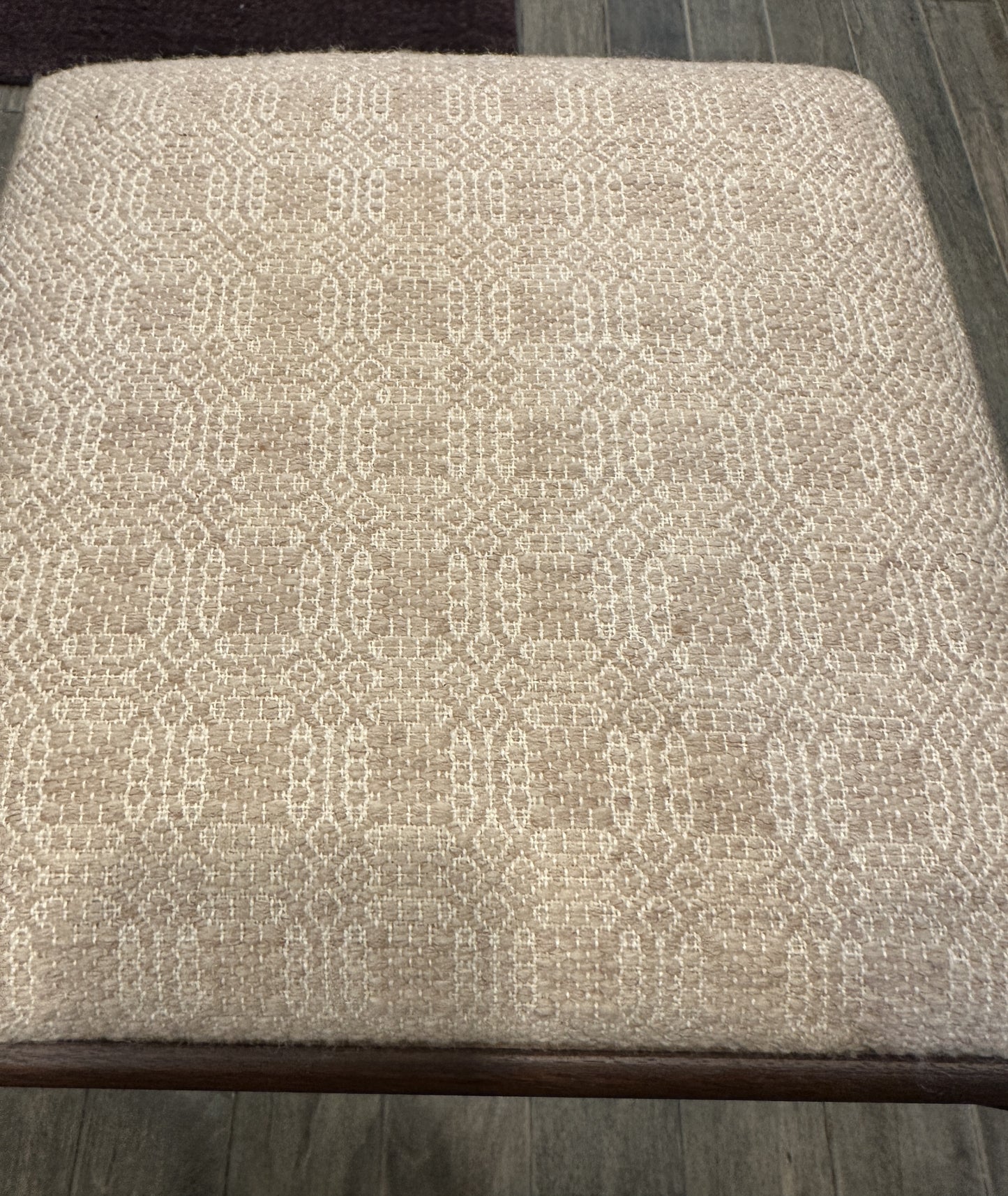 Antique Footstool, reupholstered (white) (0C400U)