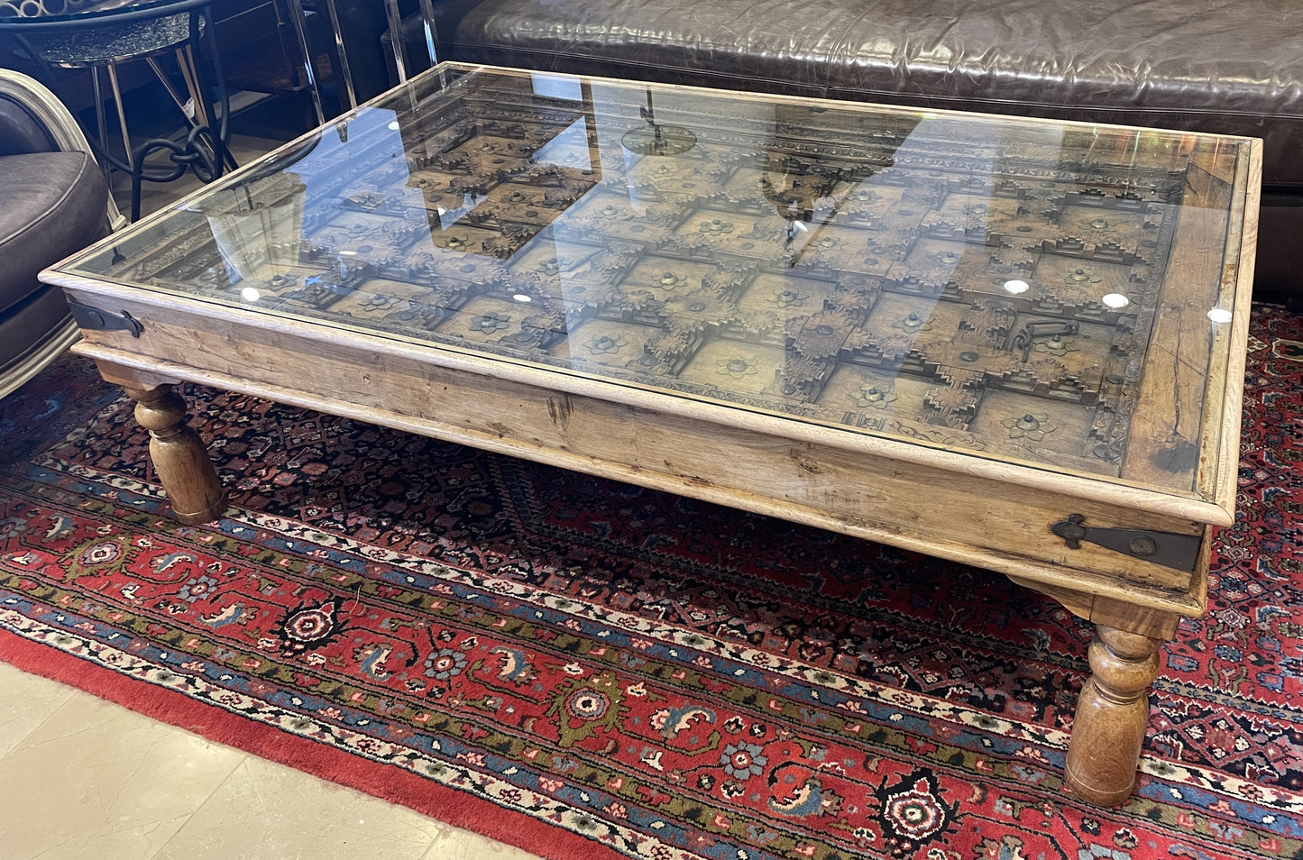Antique Indian Door Panel Coffee Table (0HI003)