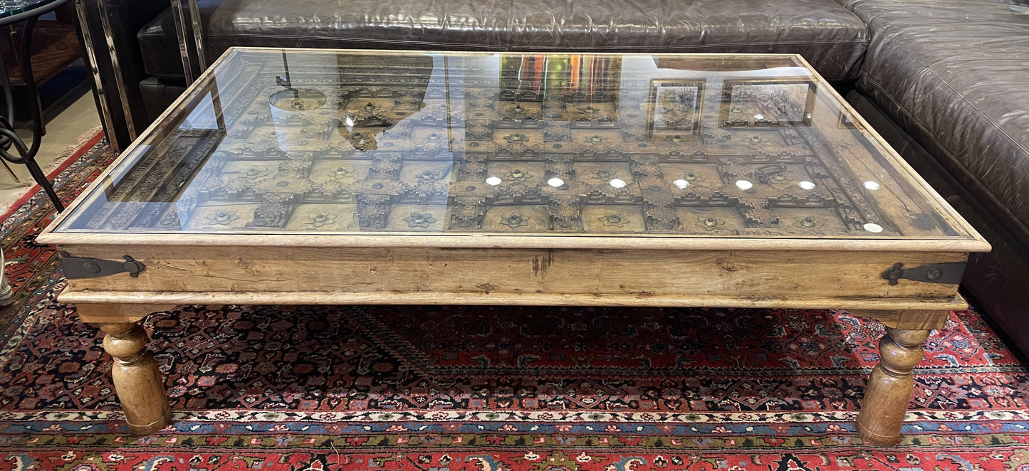 Antique Indian Door Panel Coffee Table (0HI003)