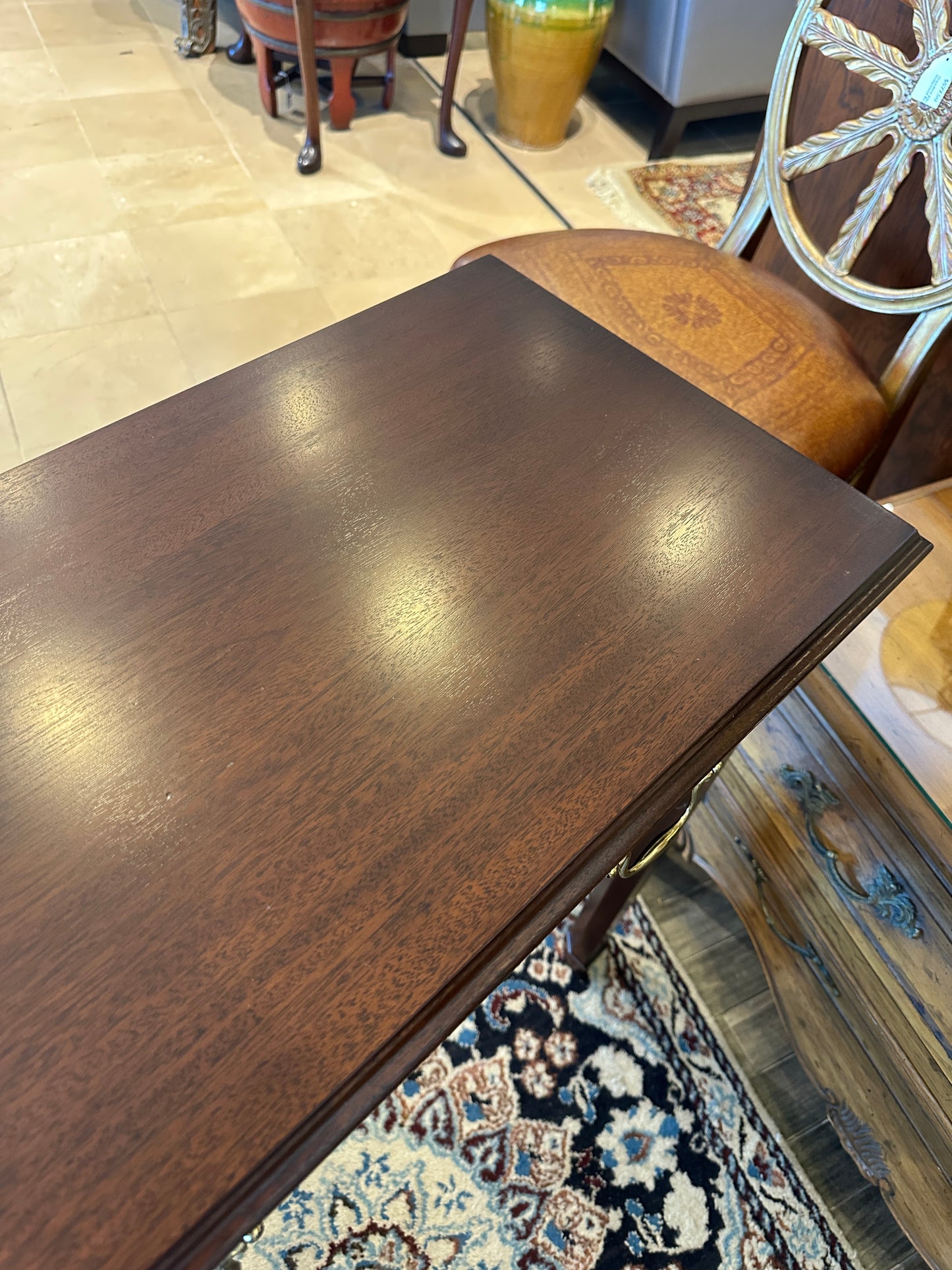Three Drawer Mahogany Console Table, Unmarked (0C402K)