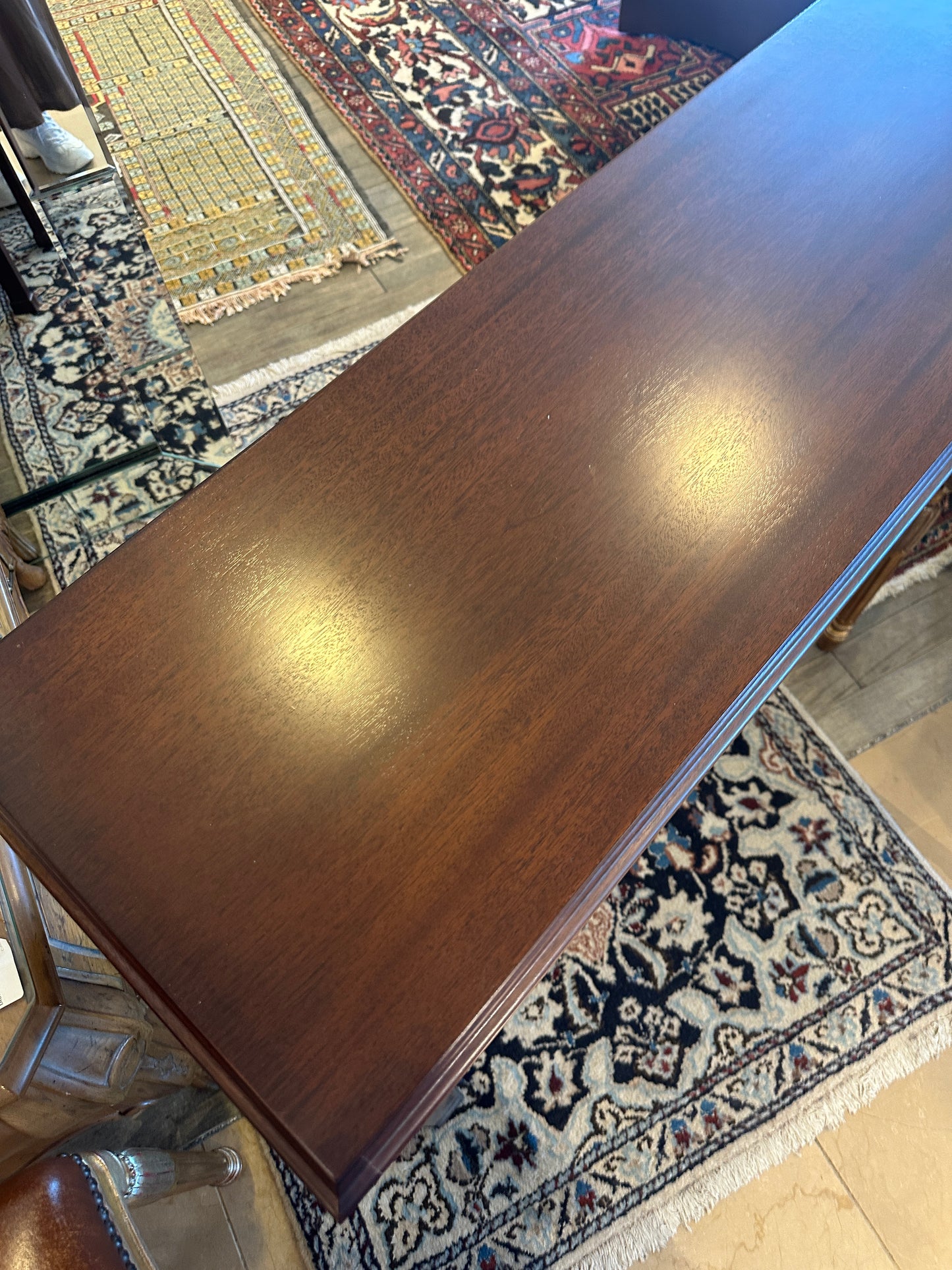 Three Drawer Mahogany Console Table, Unmarked (0C402K)