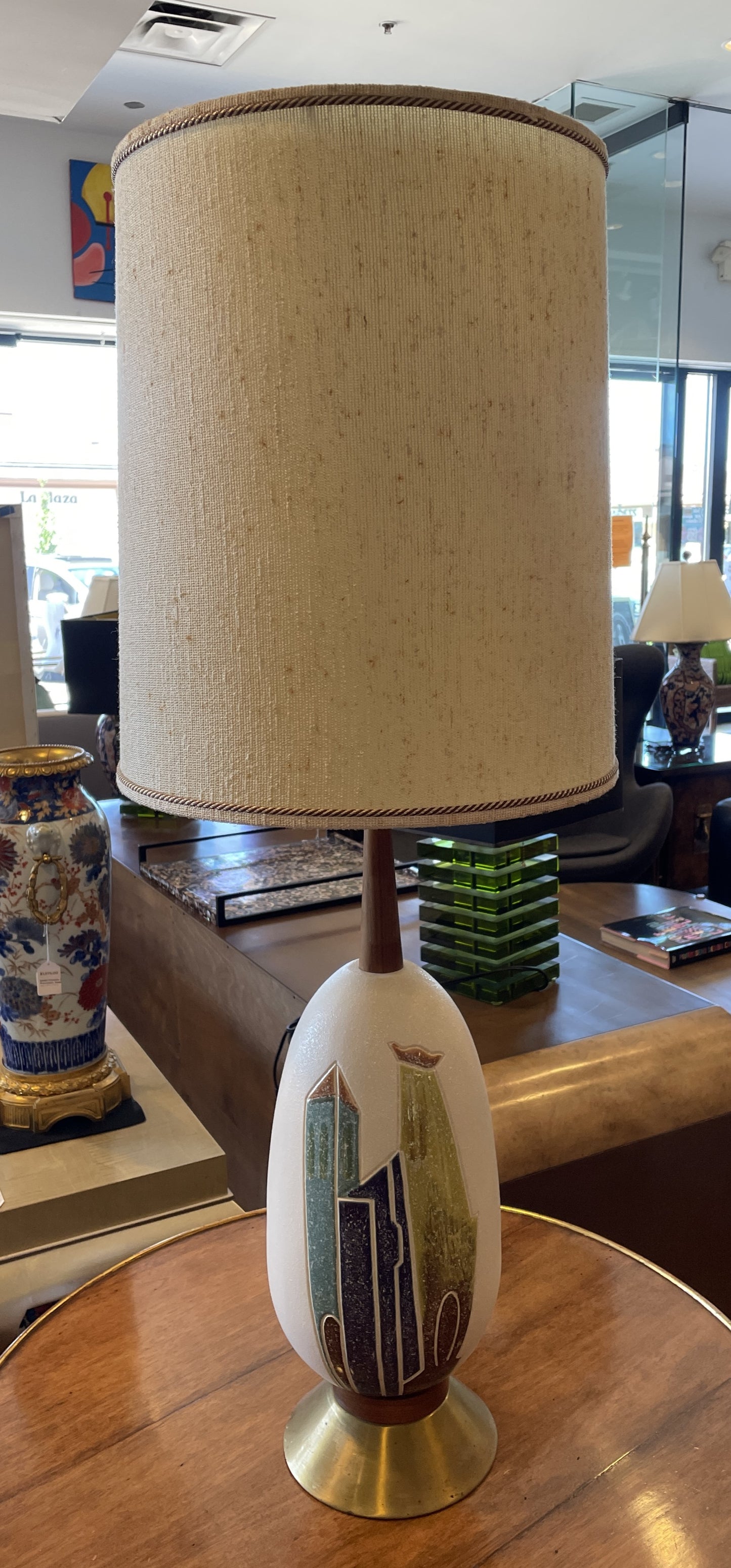 Brutalist Mid Century Glazed Lamp (0OV003)