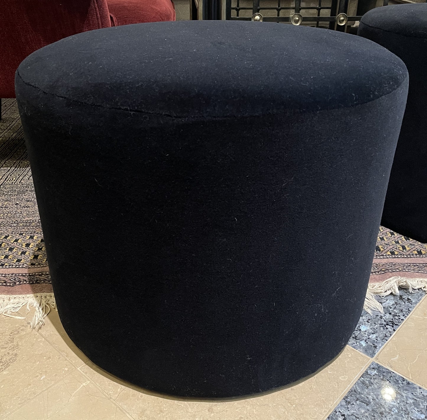 Restoration Hardware Black Cooper Ottoman (Two available 0KP013 0KP014)