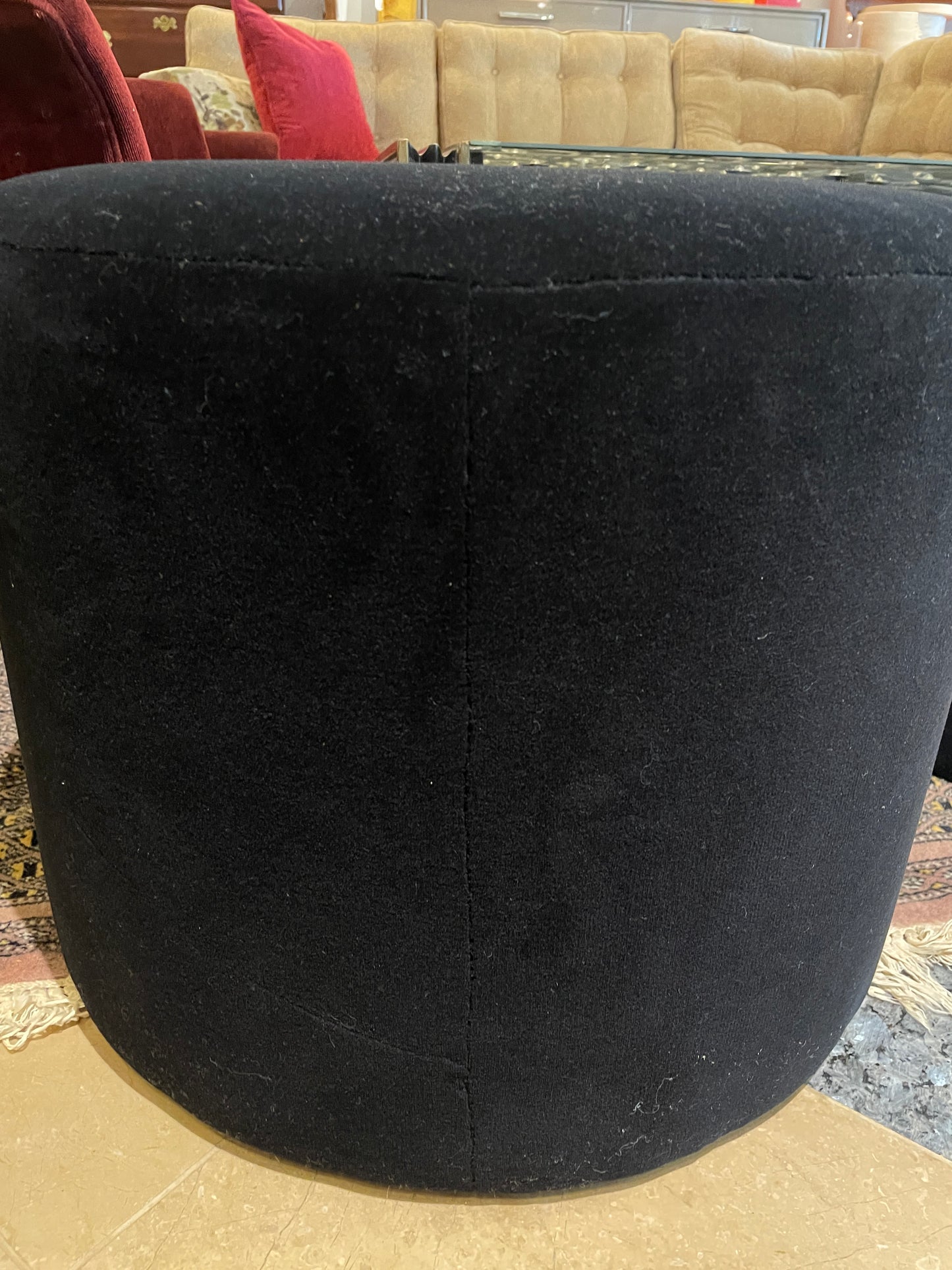 Restoration Hardware Black Cooper Ottoman (Two available 0KP013 0KP014)