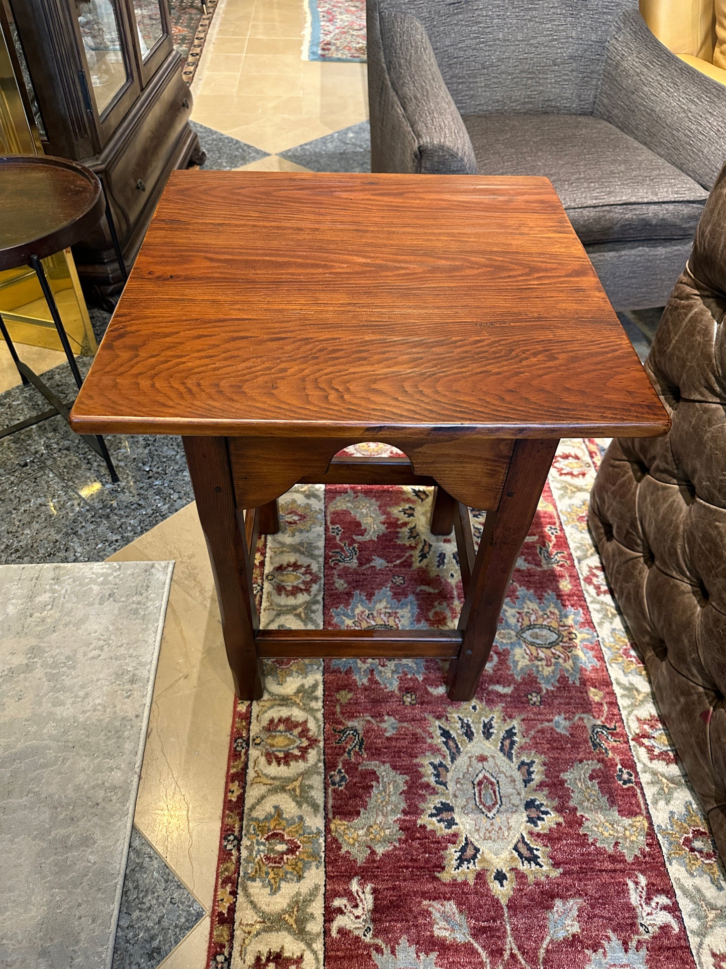 Stephen Von Hohen Square End Table, rough hewn (0C401B)