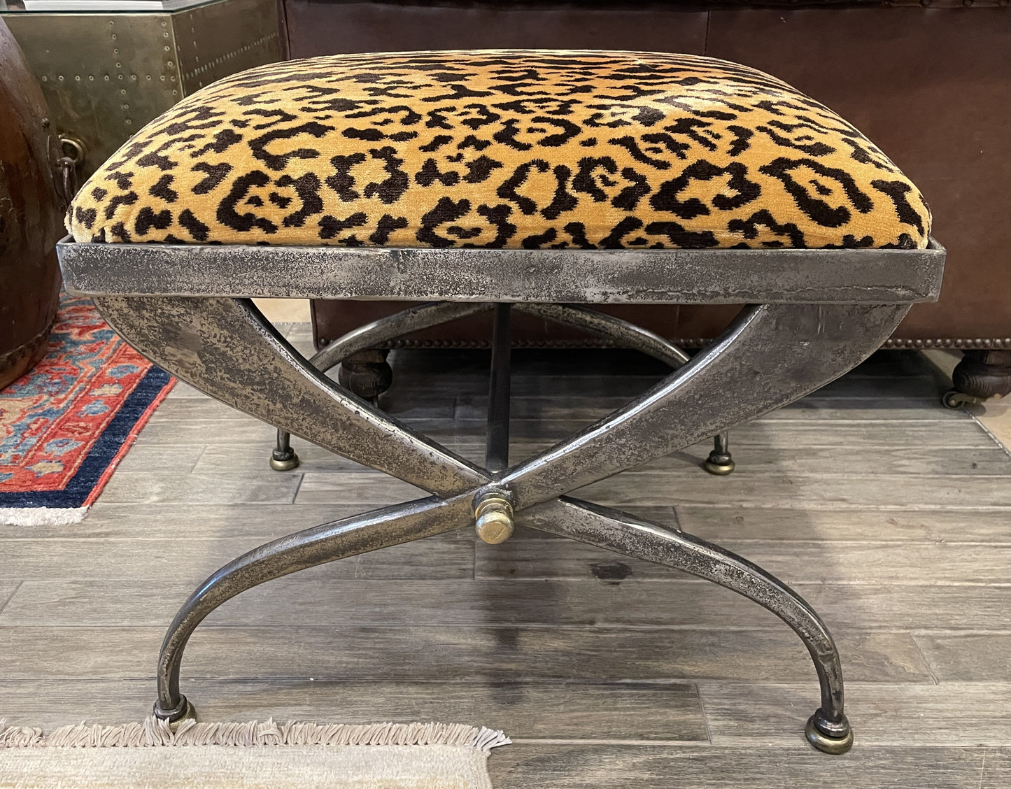 Roman Curule Leopard Bench (0KP017)
